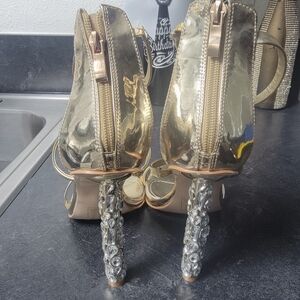 Azalea Wang-Marbella Gold High Heel Sandal